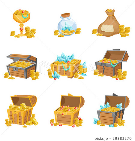 洞窟 宝 宝物 財宝のイラスト素材