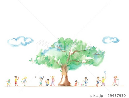 子供 公園 水彩画 遊ぶのイラスト素材 - PIXTA