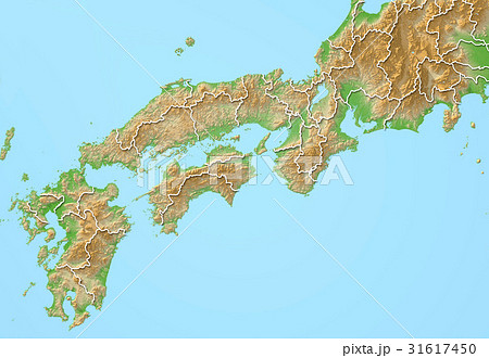 西日本 地図の写真素材