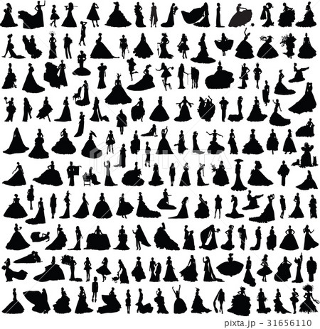 シルエット ドレス ワンピース 女性のイラスト素材