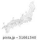 日本旧国域地図 白地図バージョン のイラスト素材