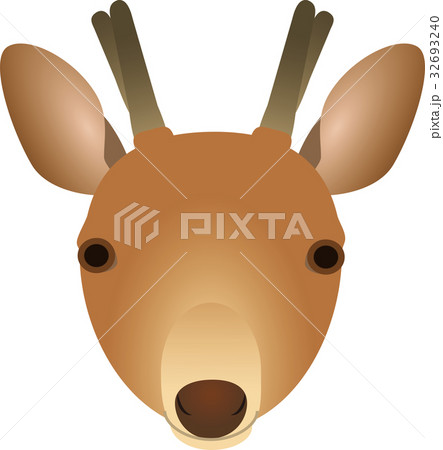 動物 鹿 顔 正面のイラスト素材