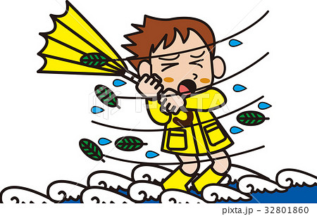 強風のイラスト素材