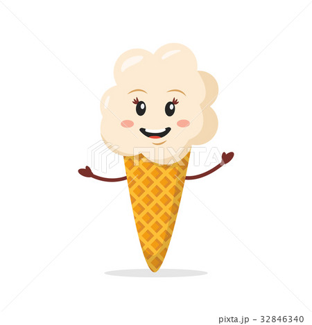 アイスクリーム コーン キャラクターの写真素材