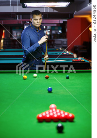 玉突き ゲームの写真素材