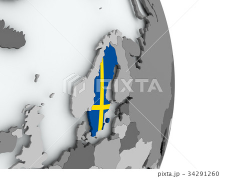 スウェーデン マップ 地図 イラストのイラスト素材