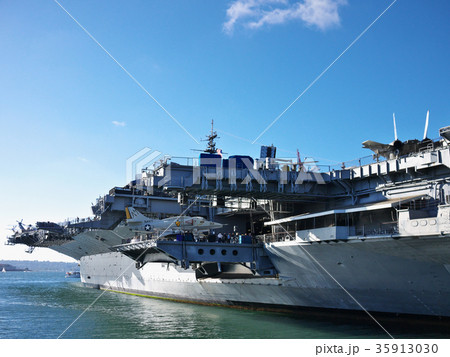 ミッドウェイ 海軍基地 サンディエゴ カリフォルニアの写真素材