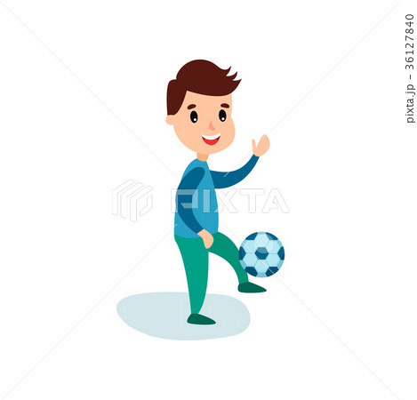 キャラクター サッカーボール かわいい 笑顔のイラスト素材