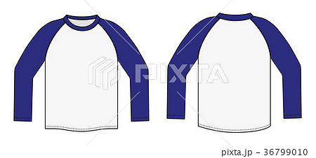 Short-sleeved baseball shirt / T-shirt template - Stock Illustration  [70016355] - PIXTA