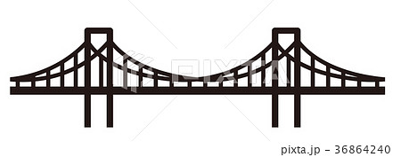 レインボーブリッジ 橋 吊り橋 レインボーのイラスト素材