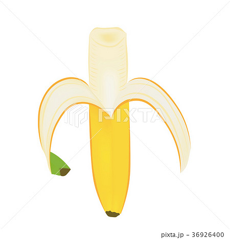 バナナ 皮をむく 実 果物のイラスト素材