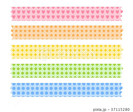 ラベル テープ マスキングテープ 模様のイラスト素材