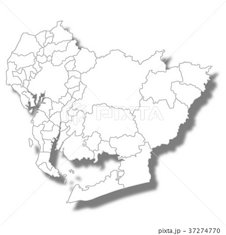 愛知県 愛知 地図 白地図のイラスト素材