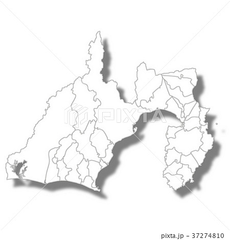 静岡 静岡県 地図 白地図のイラスト素材