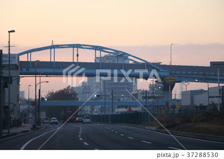 稲毛陸橋の写真素材