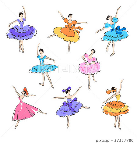 女の子 バレエ クラシックバレエ モダンバレエ 舞踊のイラスト素材