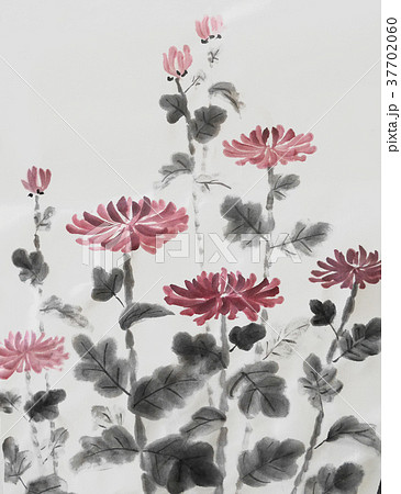 水墨画 植物 墨絵の写真素材 - PIXTA