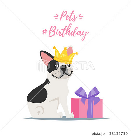わんこ 犬 バースデー 誕生日のイラスト素材