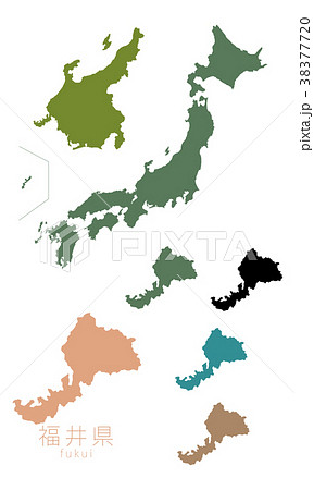 福井県 日本列島 日本地図 日本の写真素材
