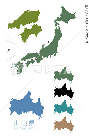 山口県 日本列島 日本地図 日本の写真素材
