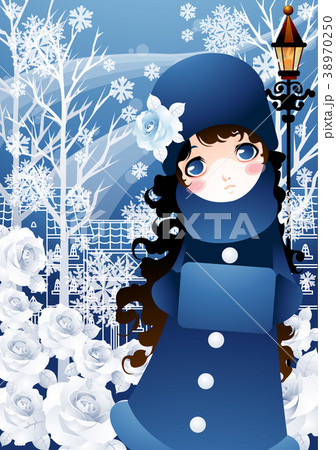 女性 女 女の子 バラのイラスト素材