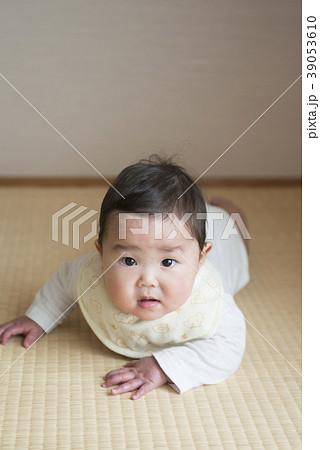 赤ちゃん 畳 ふすま 楽しいの写真素材