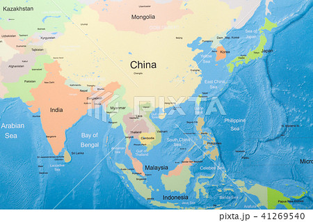 世界地図 地図 ベトナム 東南アジアの写真素材