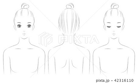 女性 1人 女の子 後ろ姿のイラスト素材