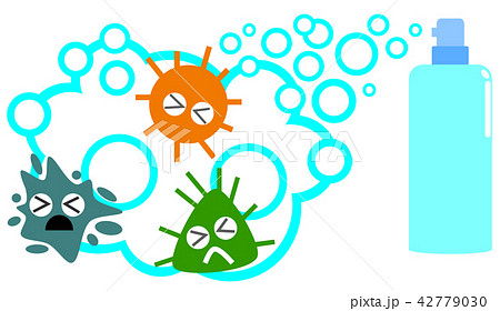 除菌 泡 洗剤 殺菌のイラスト素材