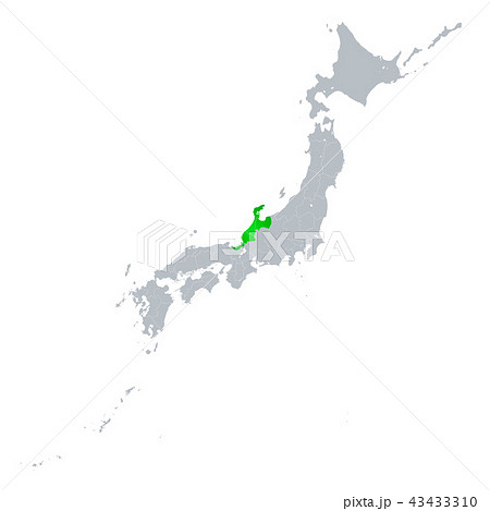 北陸地方 日本列島 日本地図 日本のイラスト素材