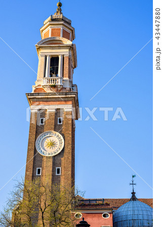 時計塔 ムラーノ島 ベネツィア イタリアの写真素材