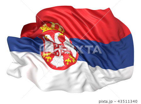 セルビア 国旗の写真素材