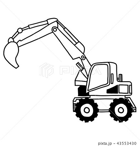 パワーショベル ショベルカー 建設機器 油圧ショベルのイラスト素材 Pixta