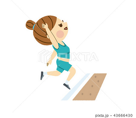 女子走り幅跳びのイラスト素材