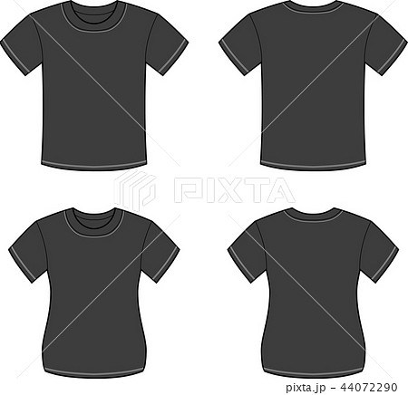 シャツ Tシャツ 黒 無地のイラスト素材