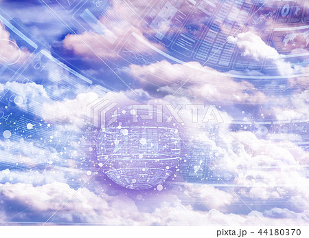 雲 合成 幻想的 背景イラストの写真素材