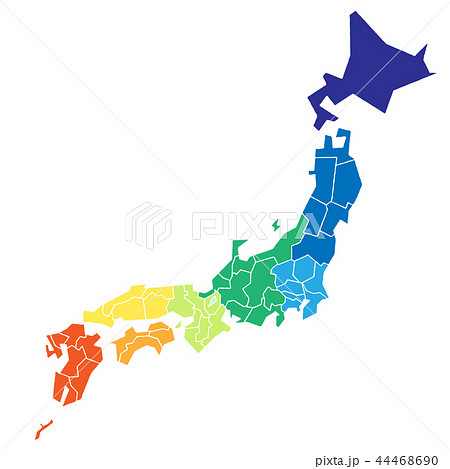 関東甲信越 日本 日本地図 地図のイラスト素材