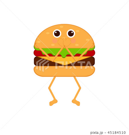 ハンバーガー 食べるのイラスト素材