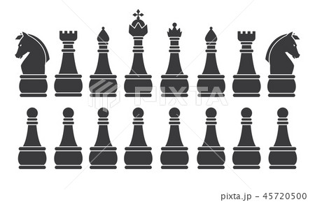 チェス ナイト ロゴ 人影のイラスト素材