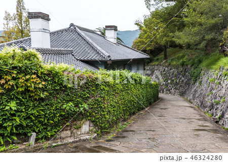 洋館 屋根 煙突 東山手洋館群の写真素材