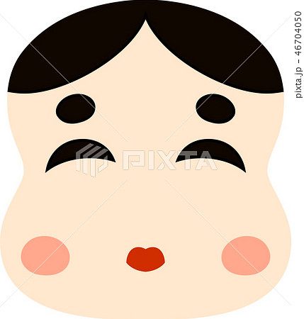 お面 おかめ お多福 顔の写真素材