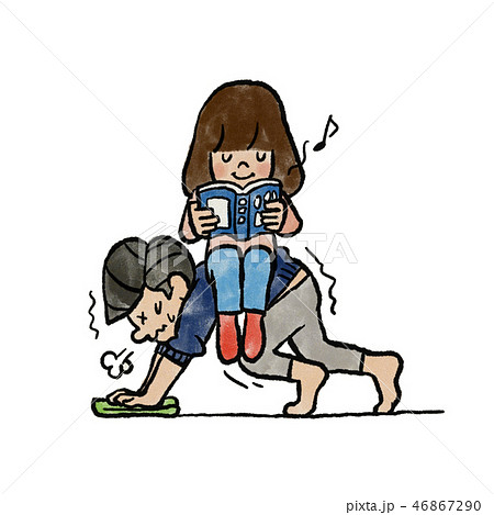 雑巾がけ 掃除 床拭き 子供のイラスト素材