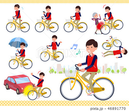 自転車転倒のイラスト素材