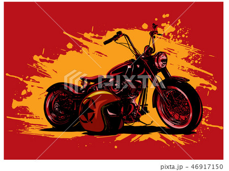 チョッパー バイクのイラスト素材 Pixta