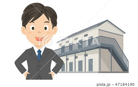 不動産 アパート 不動産投資 営業のイラスト素材