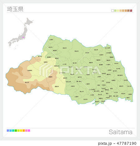 埼玉県地図のイラスト素材