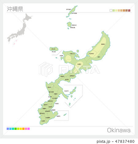 沖縄本島 地図のイラスト素材