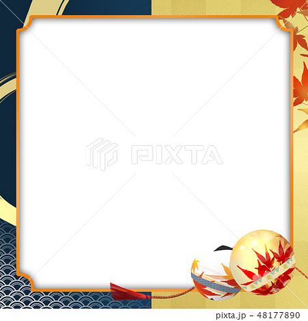フレーム 額縁 額 和柄のイラスト素材