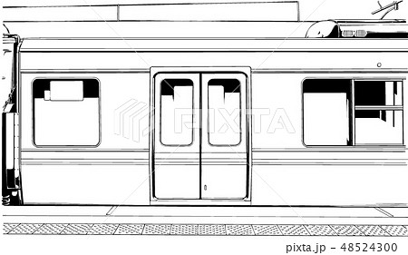 電車ホームのイラスト素材