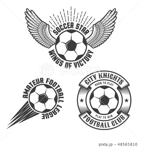 サッカー シンボルマーク ロゴ エンブレムのイラスト素材